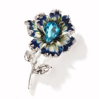 SB391 - Blue Flora Brooch